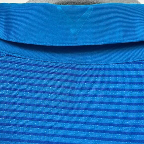 Callaway Men's Short Sleeve Opti-Dri Turquoise Blue Striped Polo Shirt Size XXL - Picture 8 of 9